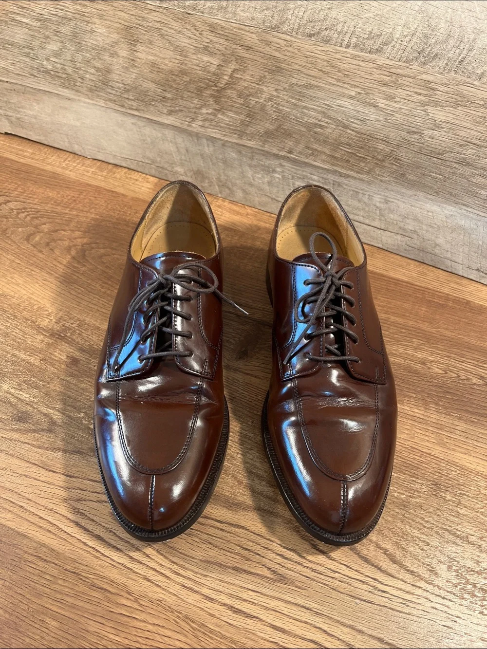 Cole Haan Men’s Dark Brown Leather Split-Toe Derby Shoes